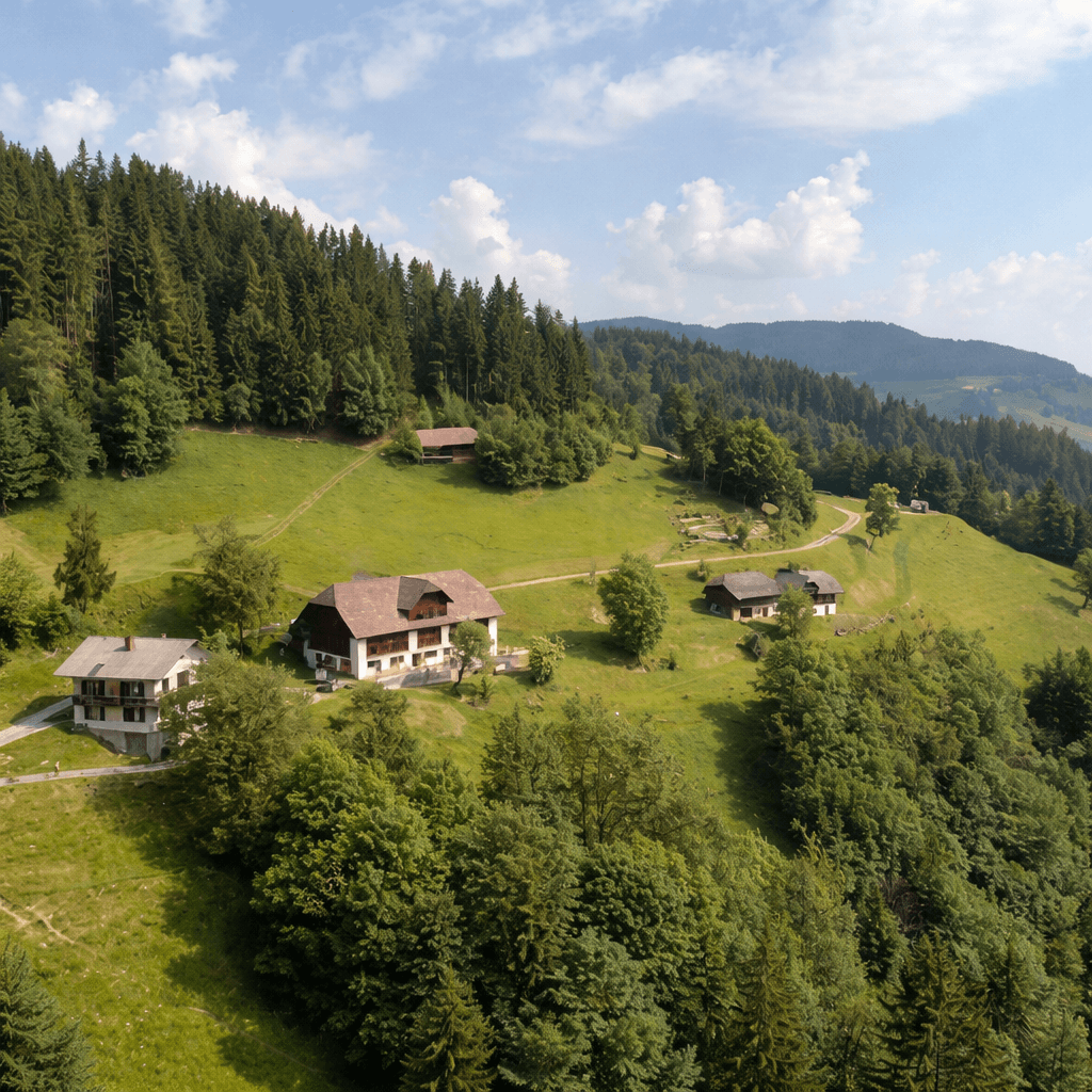 Luftaufnahme des Hofes